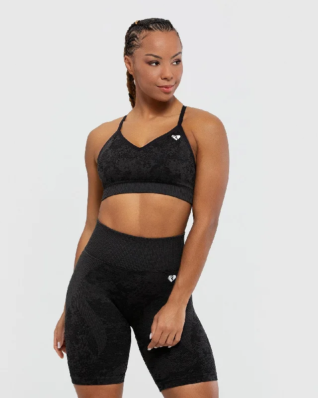 Sports bra for running goals -Evolution Seamless Low Back Bra | Black