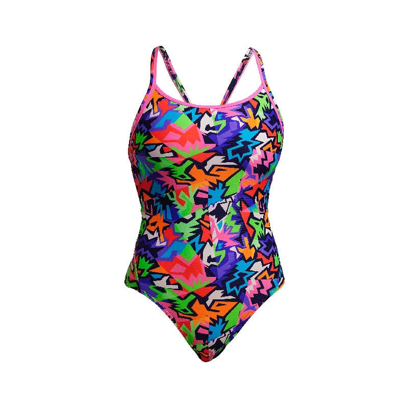 Purple swimwear for pool -Sharp Edges | Ladies Diamond Back One Piece