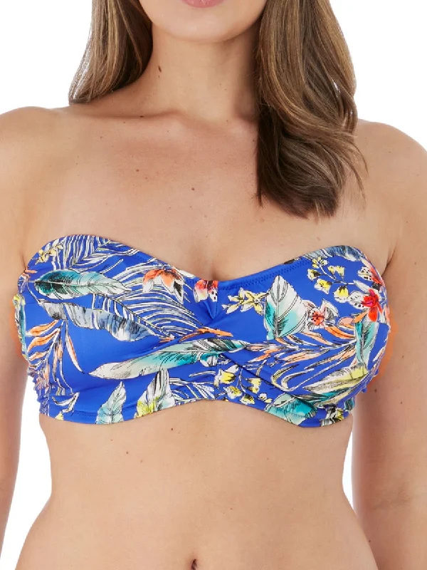 Eco-friendly swimwear for men’s beach -Burano Twist Bandeau Bikini Top - Pacific