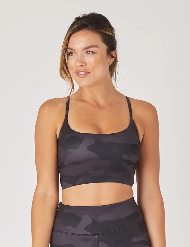 Sports bra for yoga class -Pure Bra: Smoke Camo Print