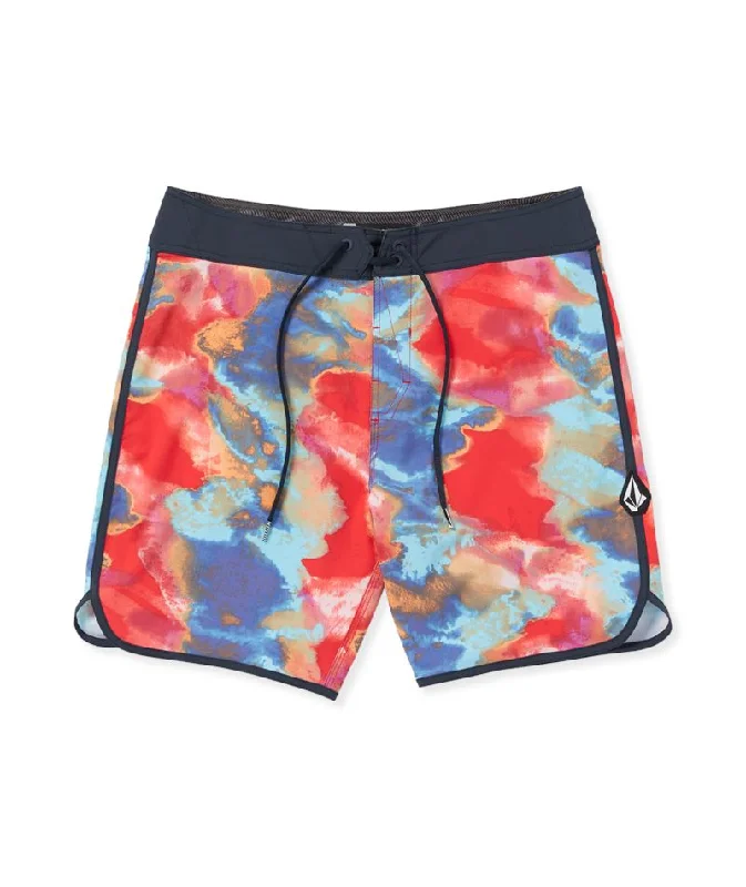 Sports shorts with bold pattern -Volcom Funday Scallop Mod-Tech Boardshorts