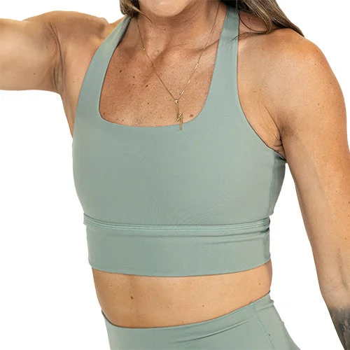 Sports bra for postpartum women -Longline Bra | Eucalyptus