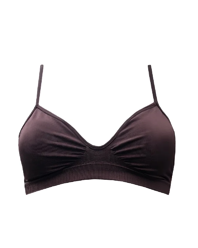 Sports bra for gym class -LIBERATED Bikini Bra Top | Chocolate Brown