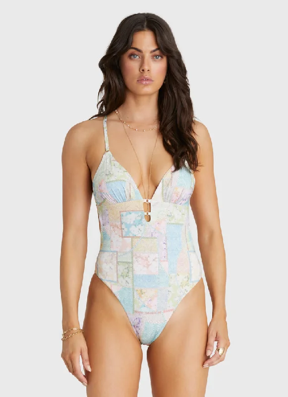 Patterned swimwear for pool -Brindle Michelle One Piece