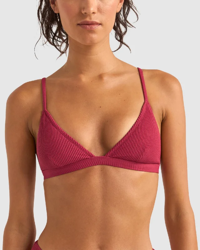 Padded sports bra for yoga -WOMENS ISLA RIB BRALETTE BIKINI TOP