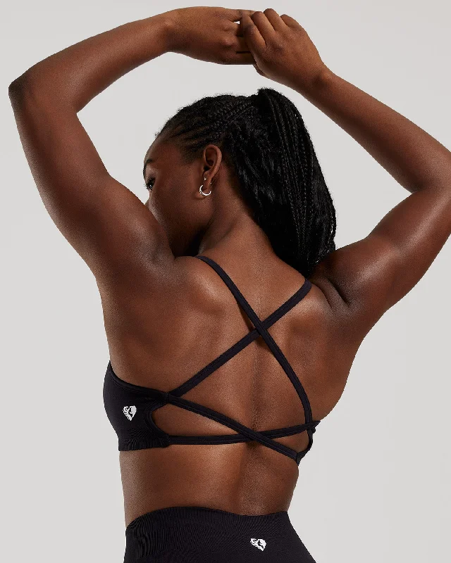 Sports bra for running goals -Define 2.0 Seamless Backless Bra | Black