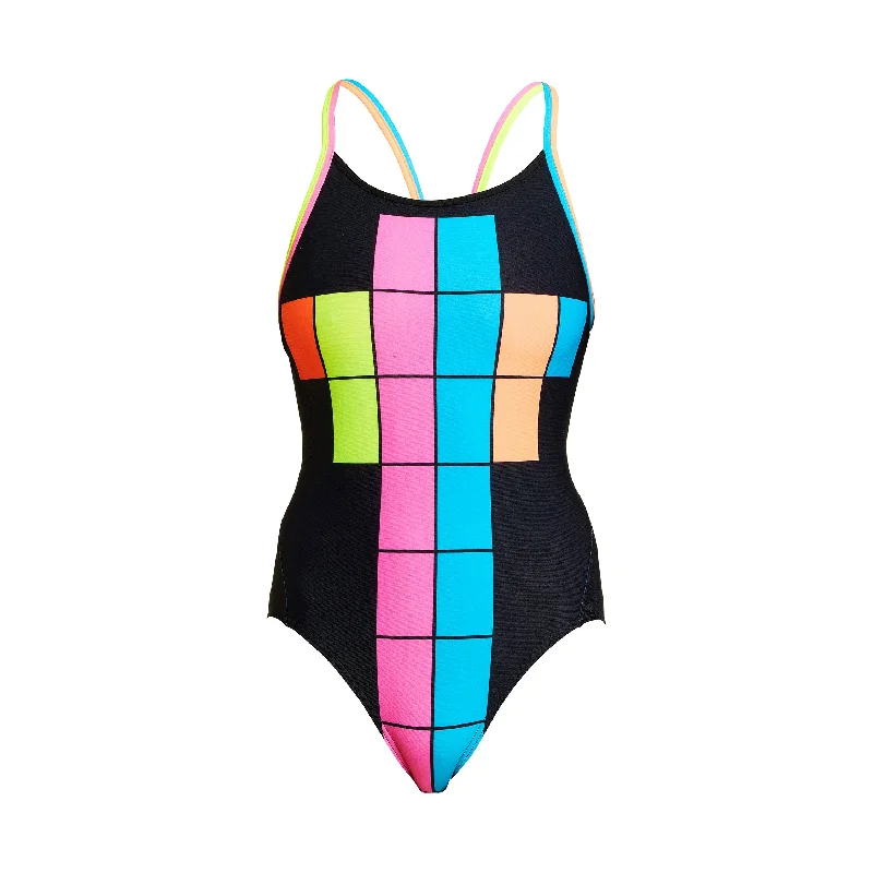 Breathable swimwear for men’s beach -Building Blocks | Ladies Diamond Back One Piece