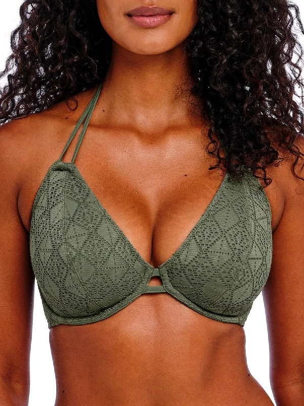 Short swimwear for pool -Nomad Nights Halterneck Bikini Top - Sage