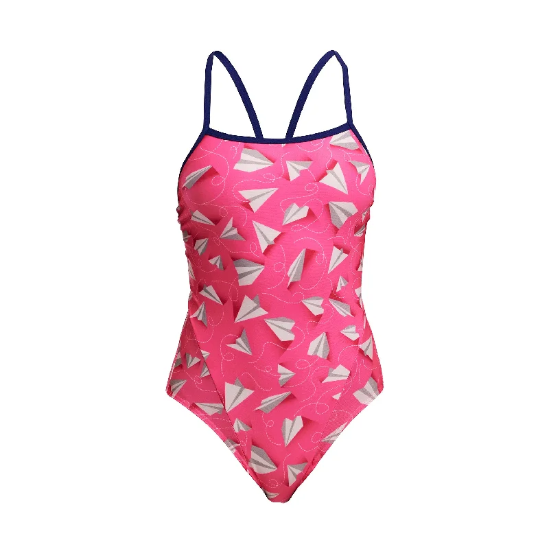 Sports swimwear for pool -Paper Pink | Ladies Single Strap One Piece