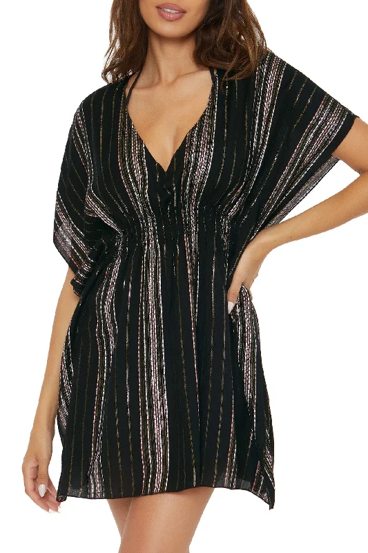 Swimwear for triathlon pool -Becca Radiance Black Blush Woven Tunic