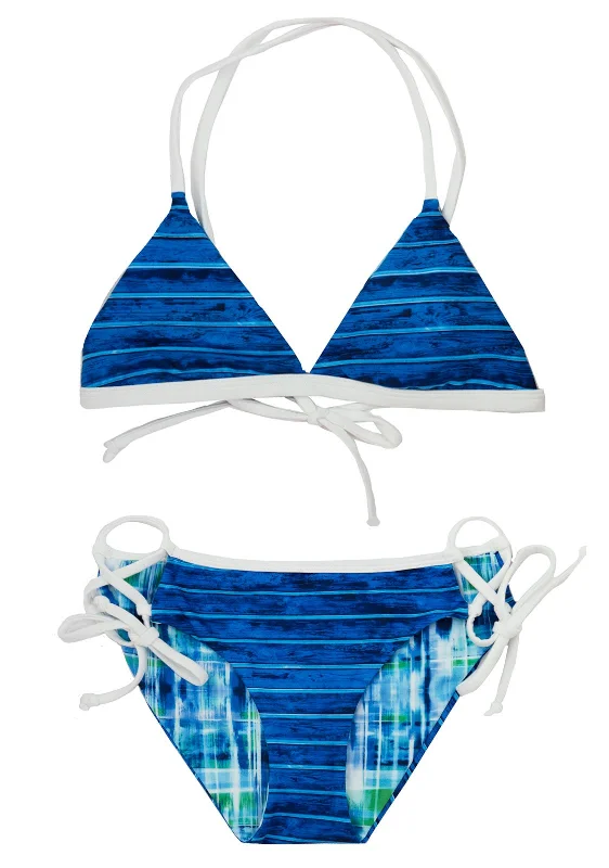 Sports swimwear for competition -Aquazul Bikini - 2-Piece | Reversible | Triangle Style | Girls 10-14