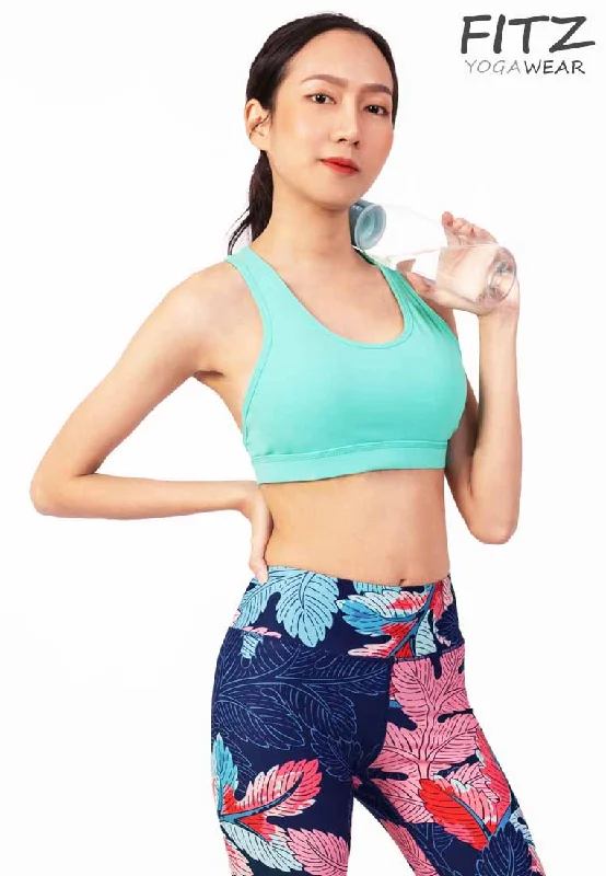 Sports bra with soft fabric -สปอร์ตบรา บราโยคะ บราออกกำลังกาย Fitz - Vistra Bra - Teal **พร้อมส่ง**