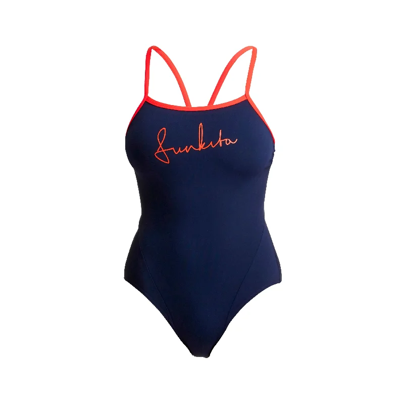 Swimwear with side ties -Ocean Fire | Ladies Single Strap One Piece