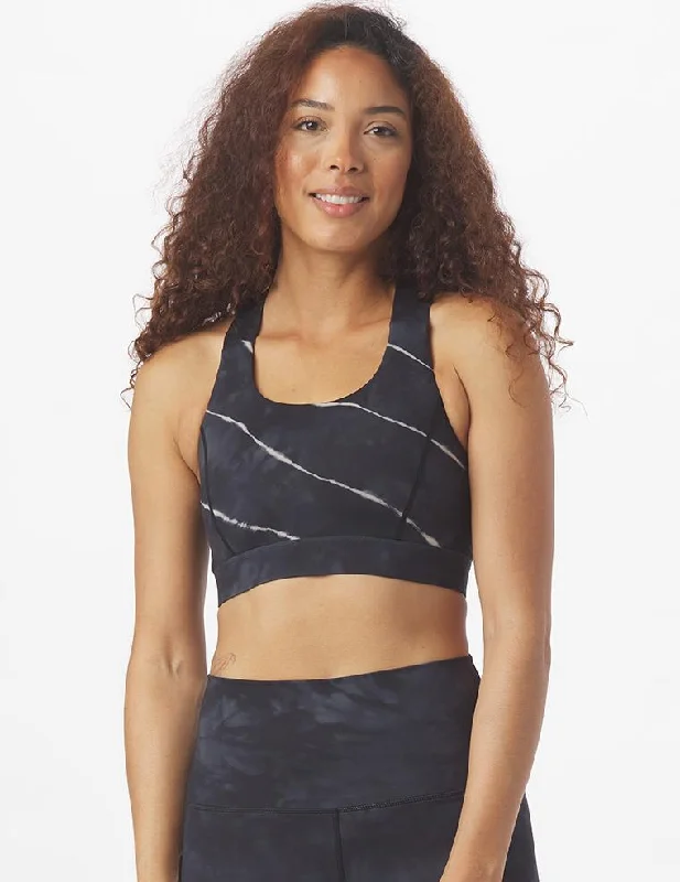 Sports bra with fun fabric -Full Force Bra: Linear Tie-Dye