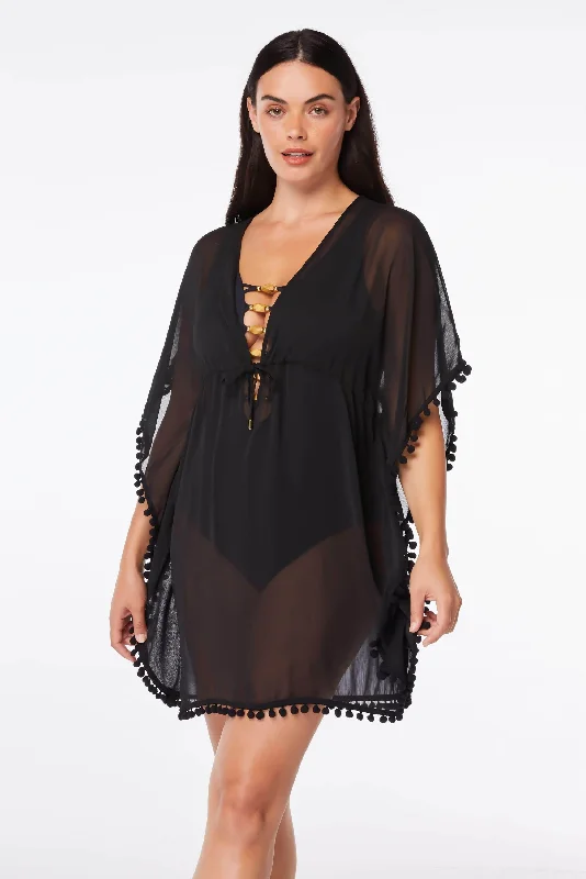 Swimwear with open mesh -Bleu Rod Beattie Gypset Black Caftan