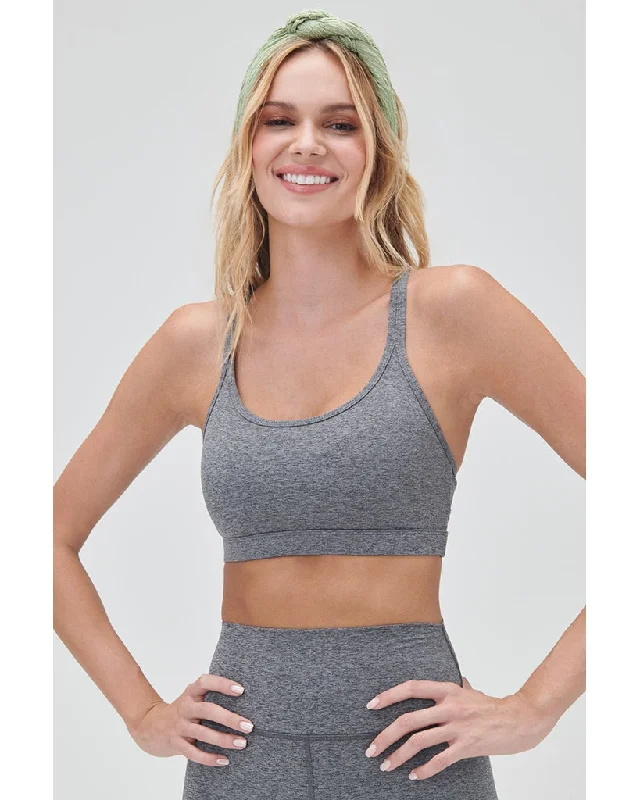 Sports bra for power walking -Spiritual Gangster Vibra Tech Heather Racer Back Bra - SU33676013 - Womens - Heather Grey