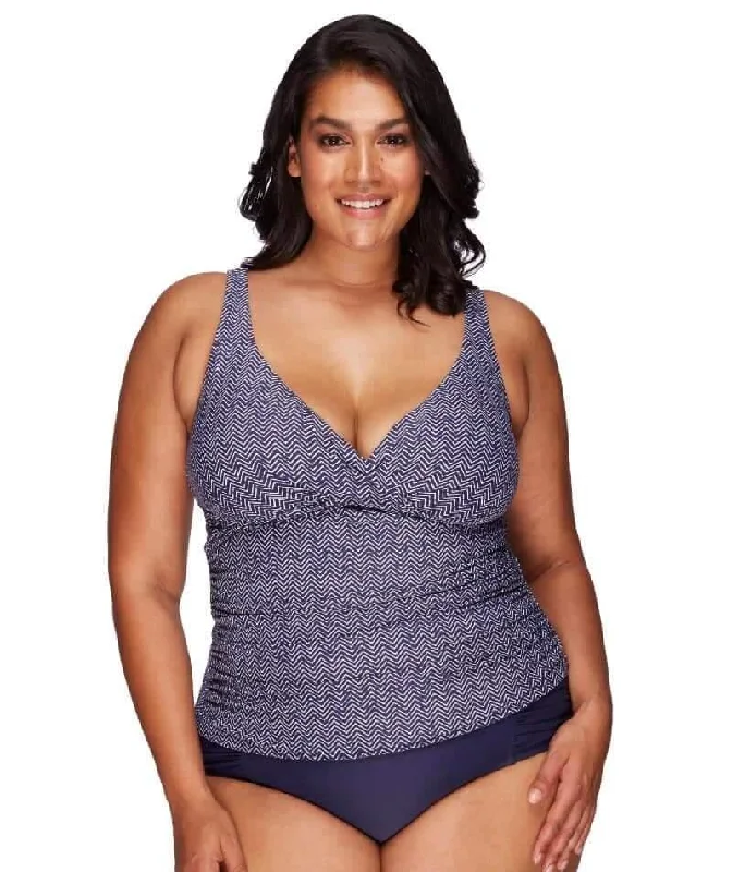 Sports tank top with smooth fit -Artesands AT3721ZZ D - G Cup Tankini Plus Size