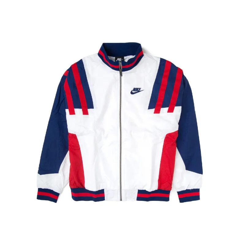 High-performance sports jacket for running -Nike Re-Issue Woven Jacket White/Blue-Red  CJ4921-100 Men's