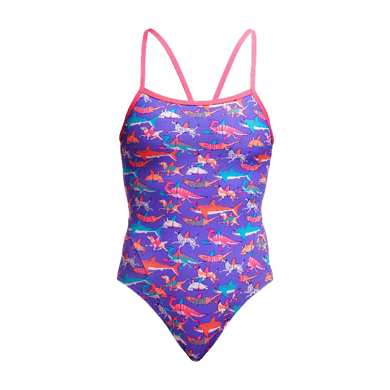 Swimwear with foam cups -Doggie Paddle | Ladies Single Strap One Piece