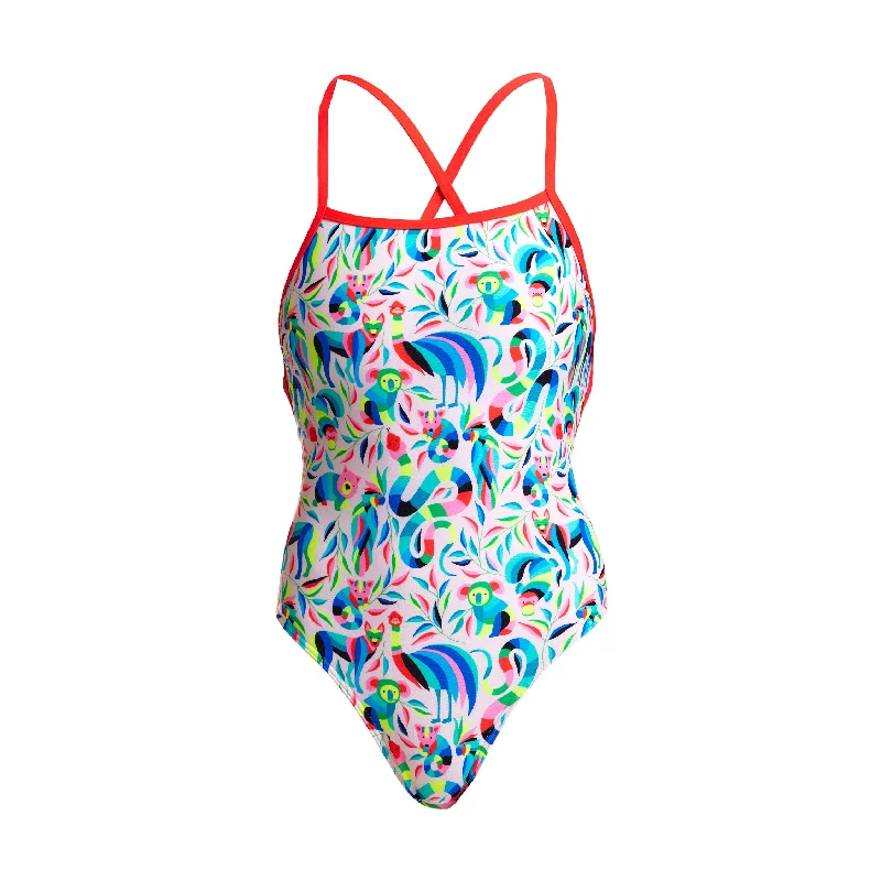 Swimwear with sea print -Winter Woolies | Ladies Strapped In One Piece