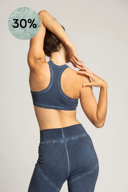 Sports bra for long workouts -Stonewash Racer-Back Bra