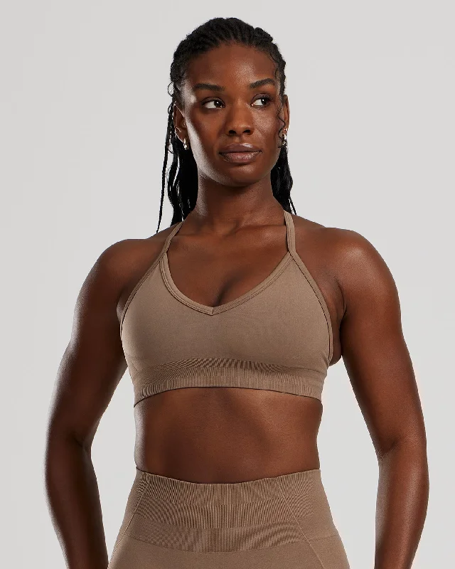 Sports bra with cool fit -Define 2.0 Seamless Halter Neck Bra | Caribou