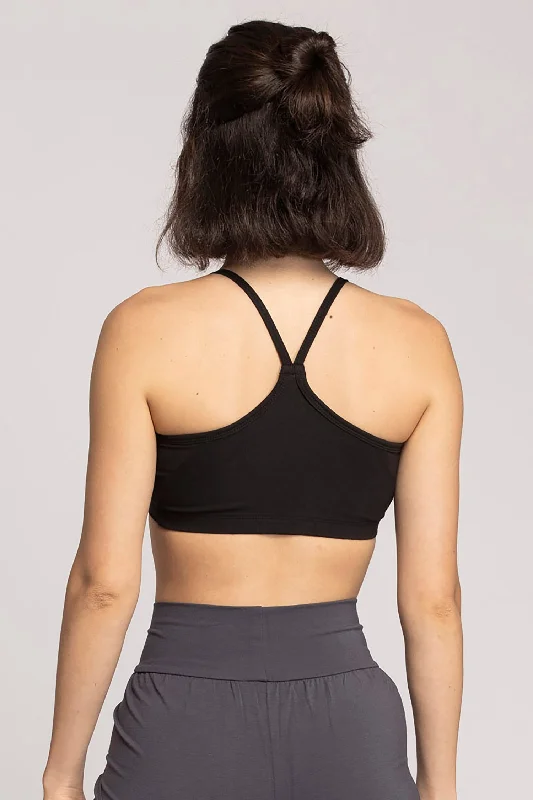 Sports bra with trendy straps -Organic Cotton Criss Cross Bra