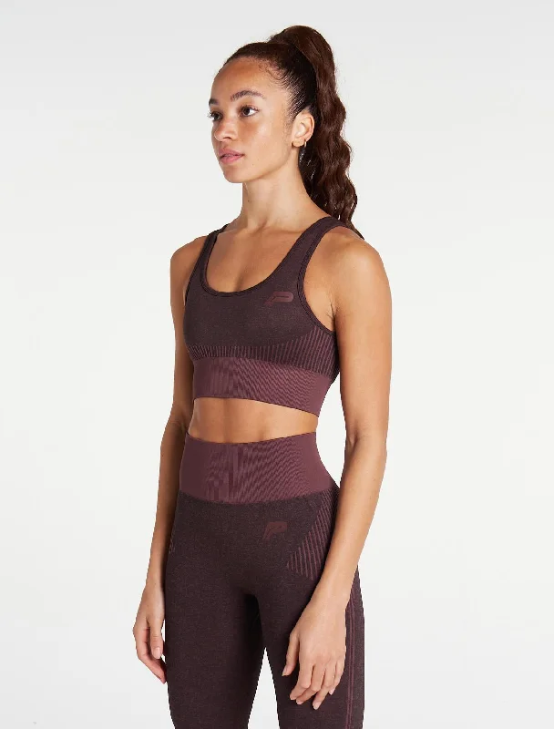 Sports bra with no bounce -ADAPT Seamless Sports Bra - Black Cherry