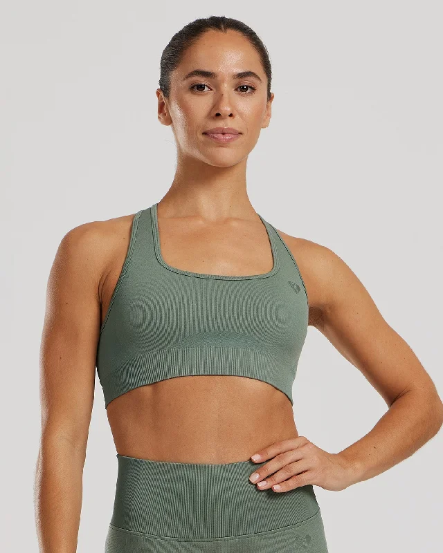 Sports bra with anti-slip -Motion Seamless Racer Back Bra | Sage