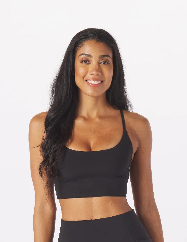 Sports bra for gym goals -Pure Bra: Black