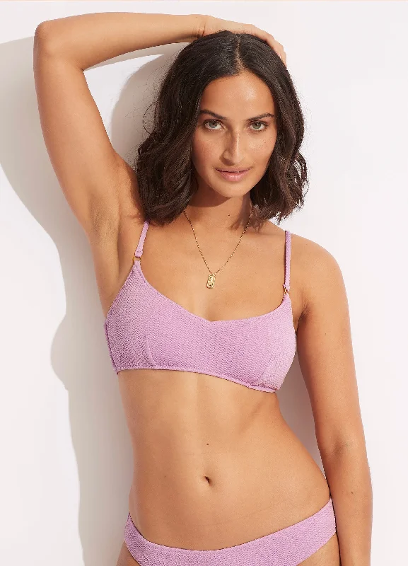 Sports bra with mesh straps -Sea Dive Bralette - Lilac