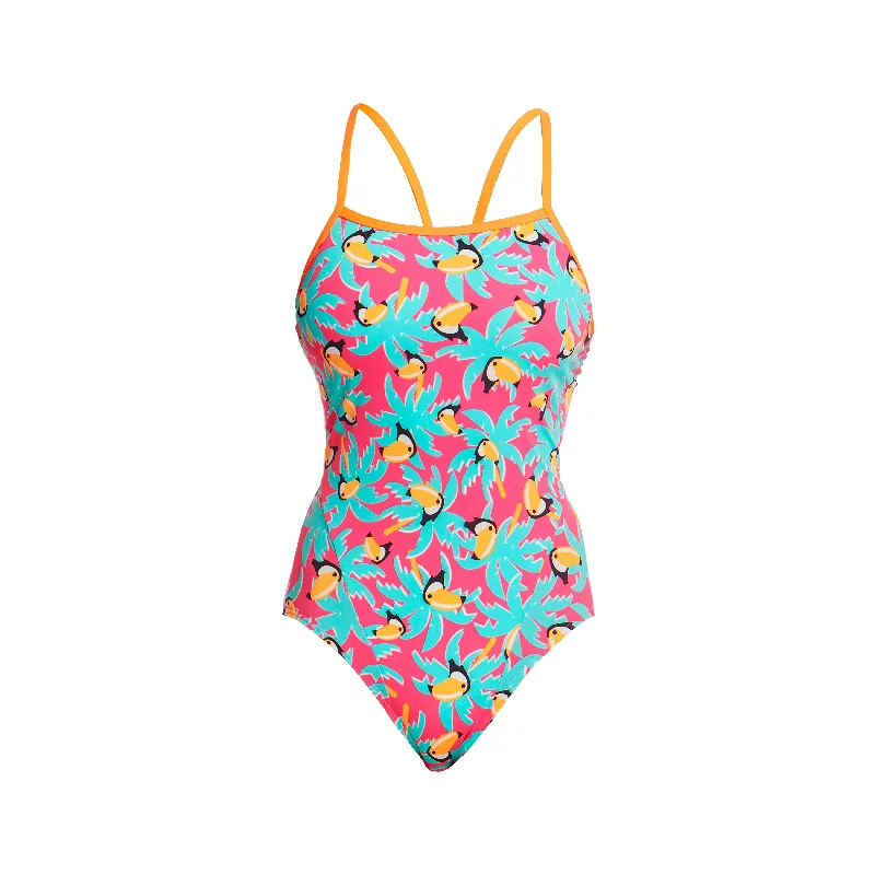 Swimwear with adjustable ties -Toucan Tango | Ladies Eco Single Strap One Piece