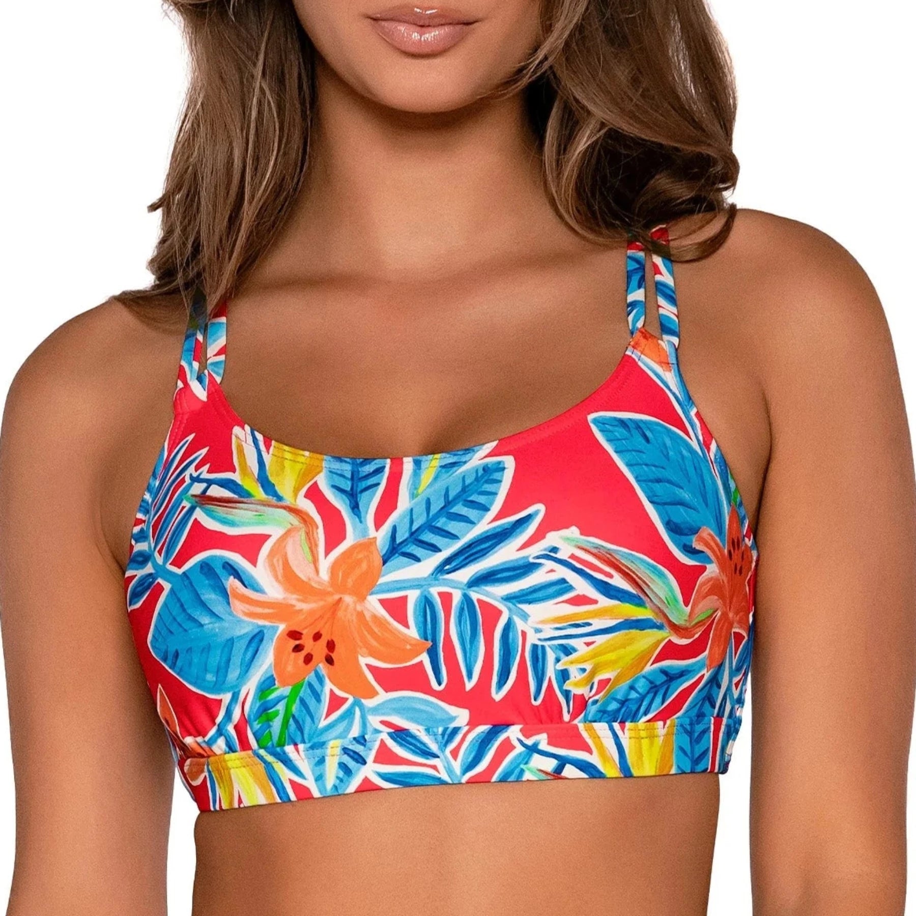 Sports bra for yoga routines -Taylor Bralette 56EFGH - Tiger Lily