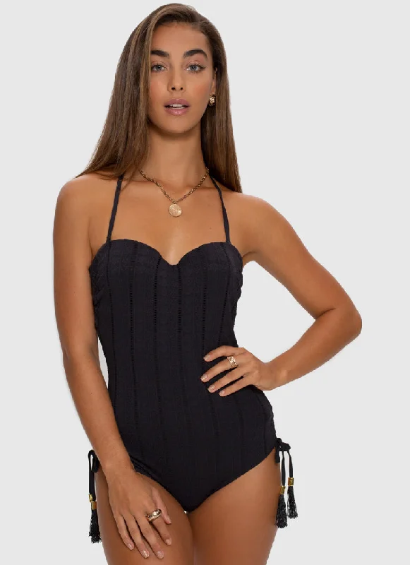 Swimwear with floral design -Raven Bandeau One Piece