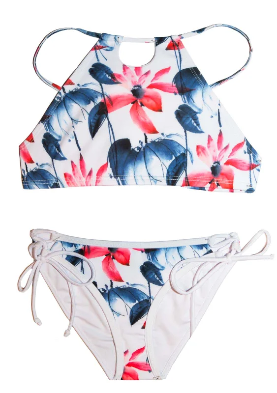 Swimwear with front ties -Playa del Carmen - 2-PIECE HALTER Style | Girls 10-14