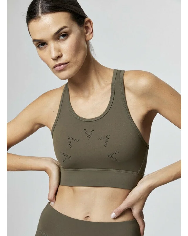 Sports bra with fun fabric -Varley Berkeley Bra - Womens - Evergreen