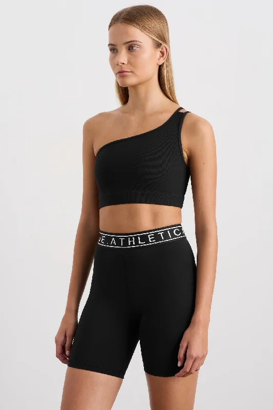 Best sports top for cycling -Asymmetric Ribbed Crop Top 386