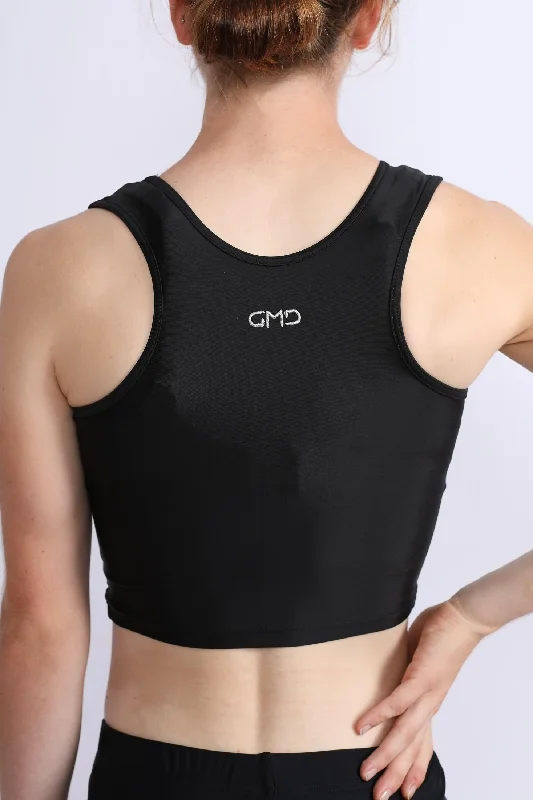 Sports top for trail running -Black Lycra Crop Top