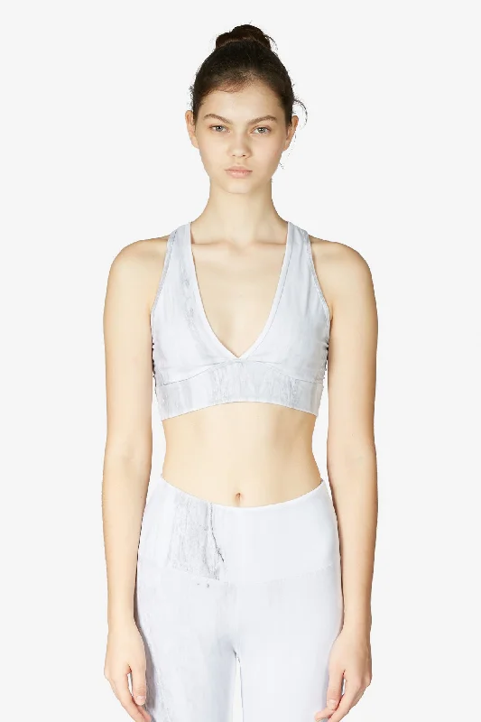 Sports top with anti-odor -Brooks Crop - Cloud Marble