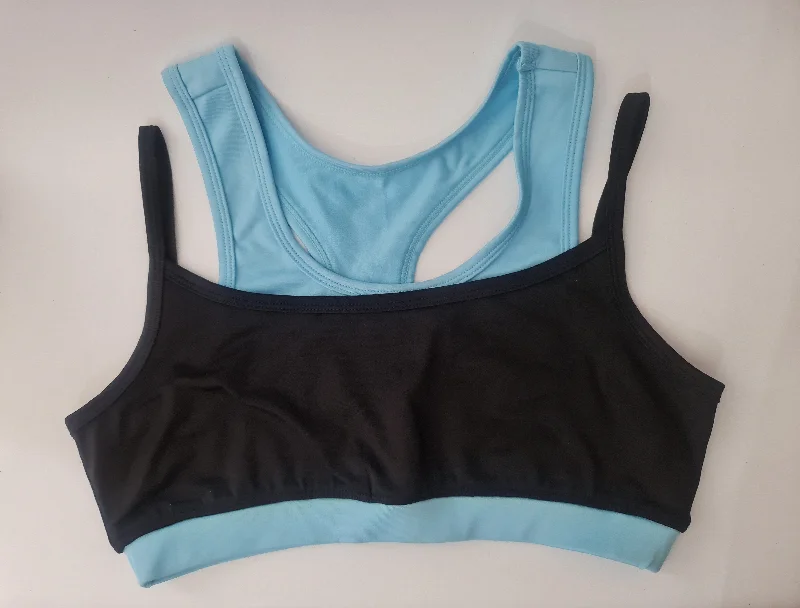 Sports top with logo print -Double Under Crop Top Blue- SALE