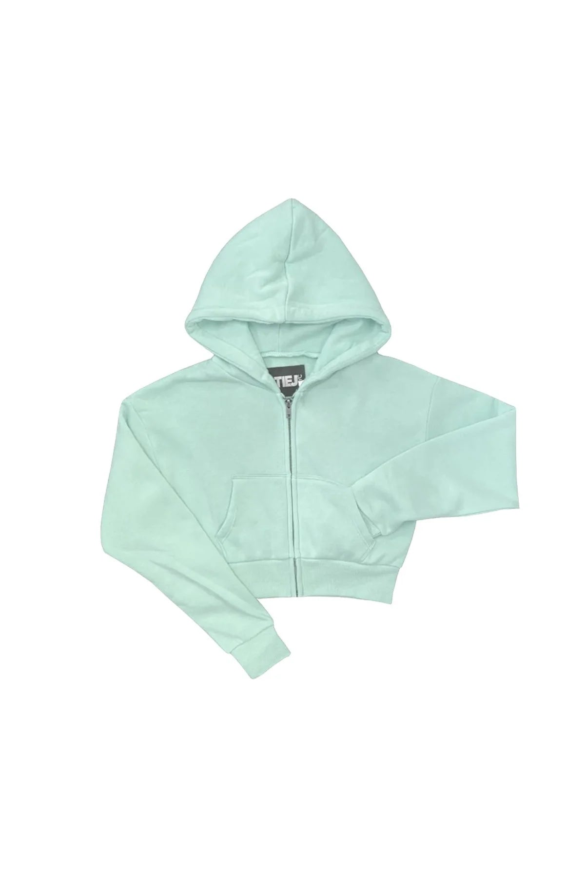 Sports top for running women -Sea Green Dylan Zip Crop Hoody