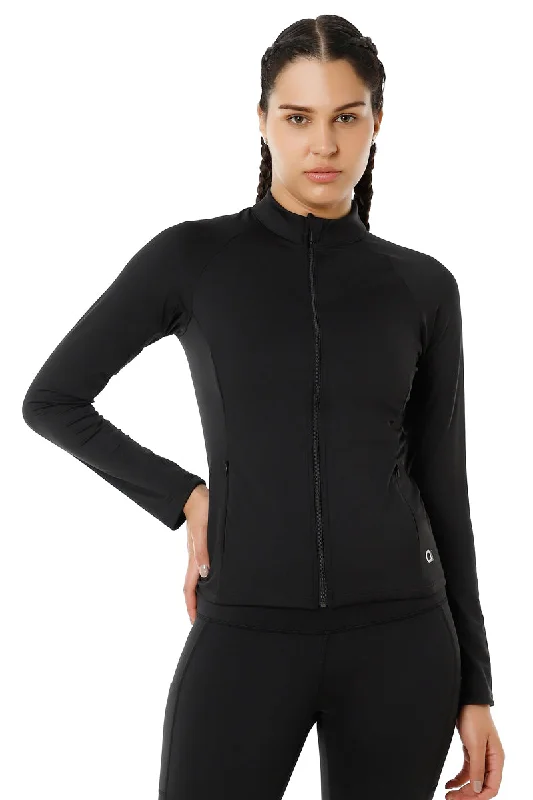 Sports top for running women -Energize Performance Full Sleeve Active Jacket - Jet Black