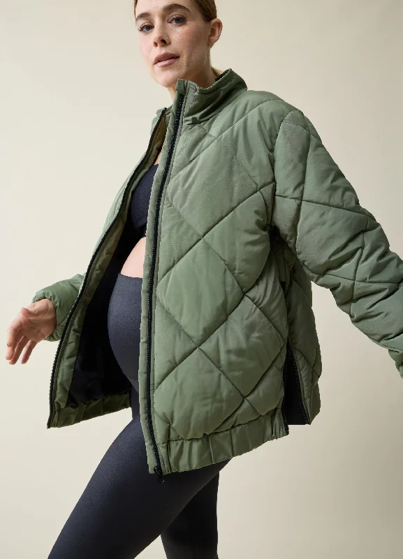 Sports top for running class -Grow With You Puffer Maternity Jacket