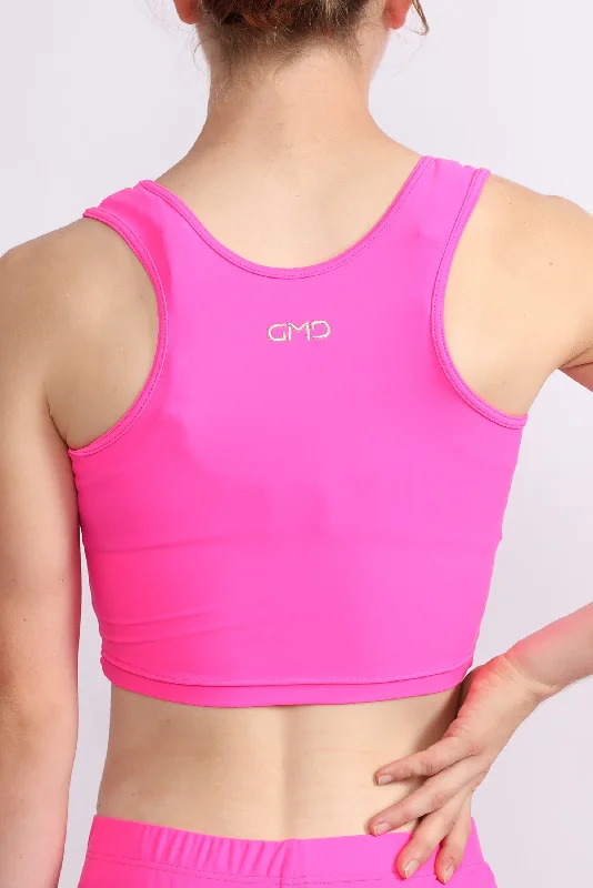 Puma sports top for running -Hot Pink Lycra Crop Top