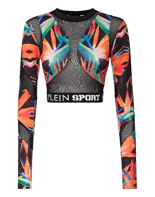 Sports top for gym goals -Jogging Crop Top LS