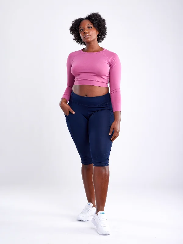 Sports top for active gym -Long-Sleeve Crop Top