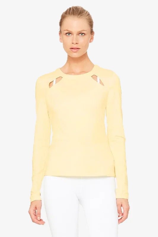 Sports top with minimal look -Mantra Long Sleeve - Lemoncello