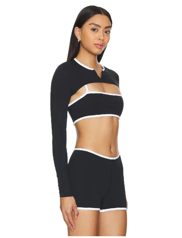 Sports top with sleek straps -Nubyén Abbot Kinney Double Layer Long Sleeve Top