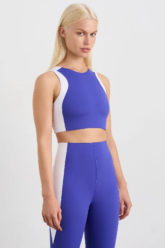 Plus size sports top workout -Panel Crop Top 336