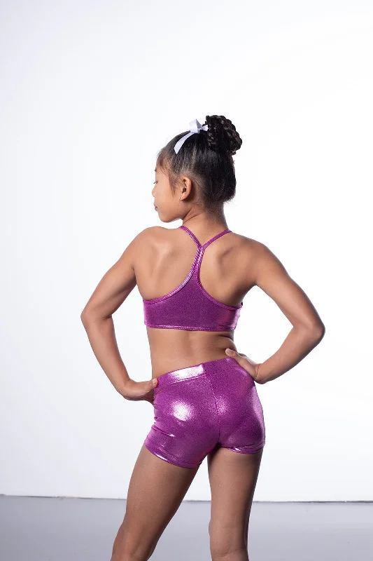 Sports top for gym routines -Plum Mystique Crop Top